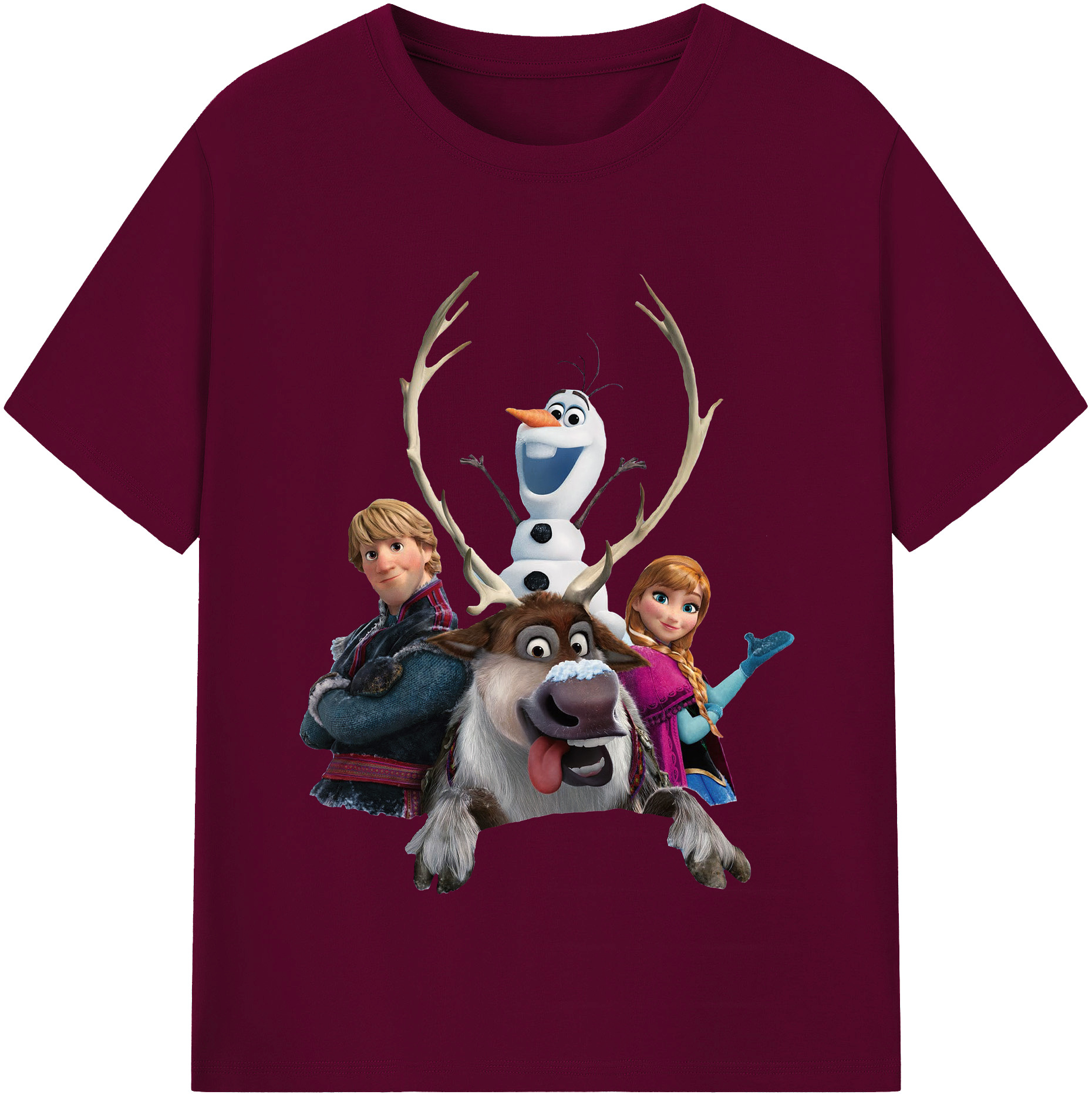 （画像用） アナと雪の女王 アンナ エルサ Frozen Anna Elsa レディースカジュアルプリントTシャツ（綿100％）